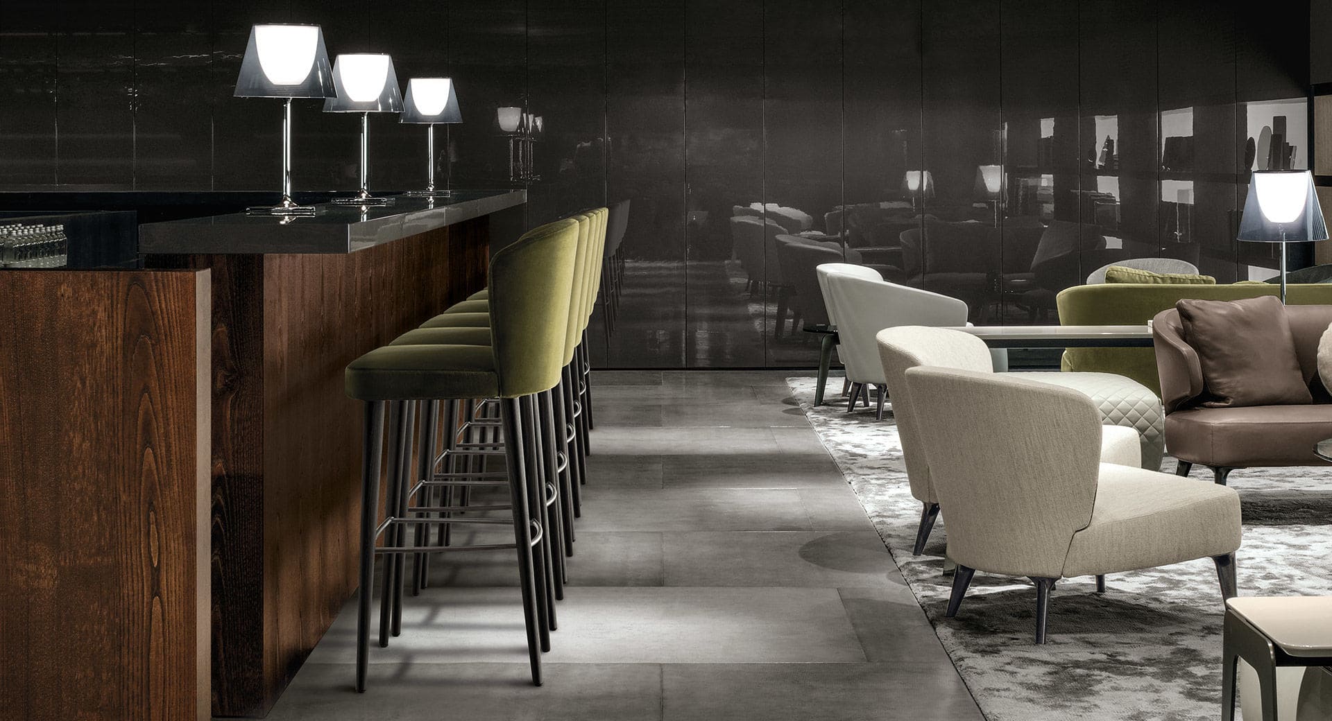Sfera design Minotti canteen furniture Aston Stool