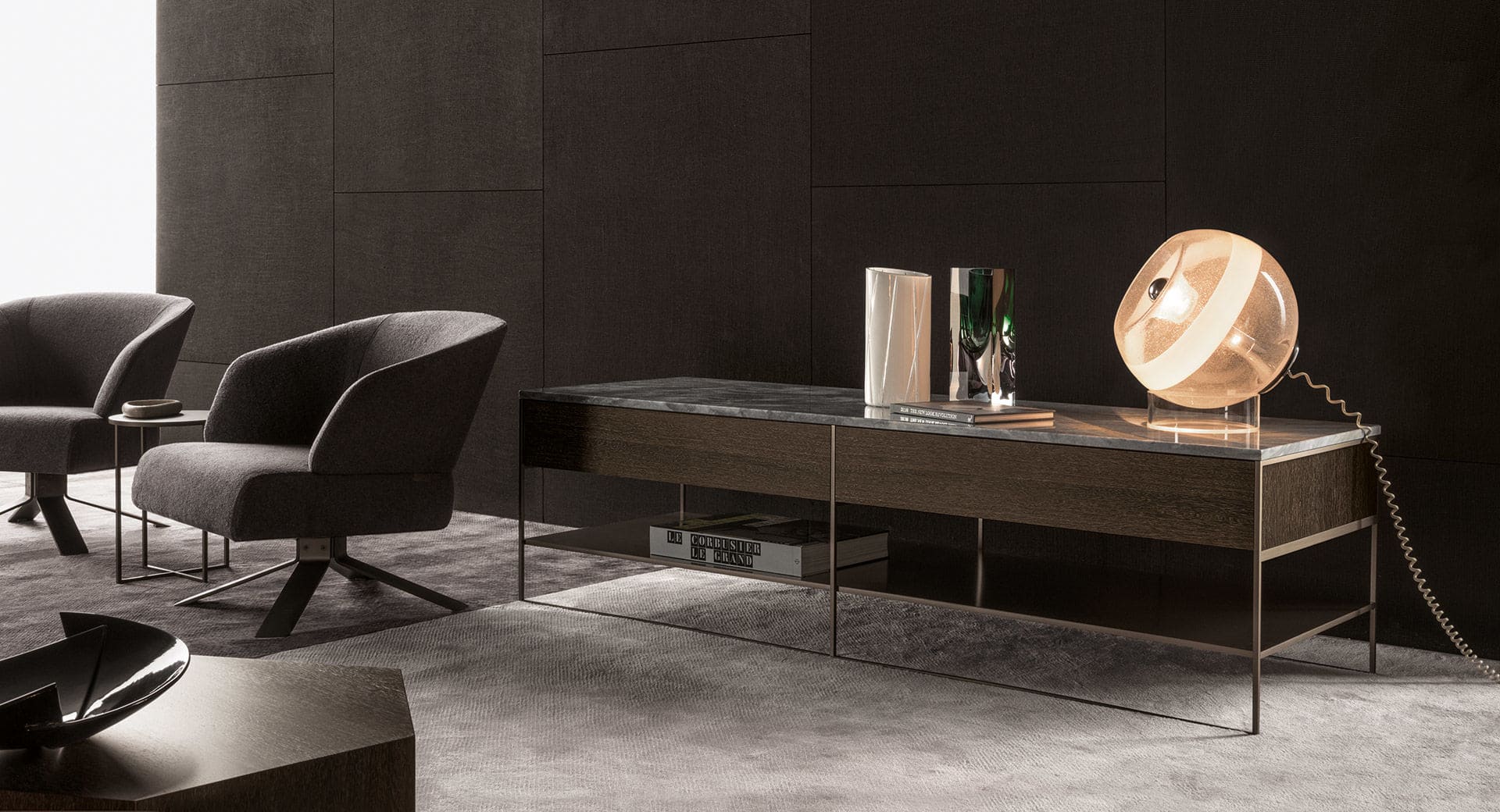 Sfera design Minotti accessories furniture Calder Bronze console