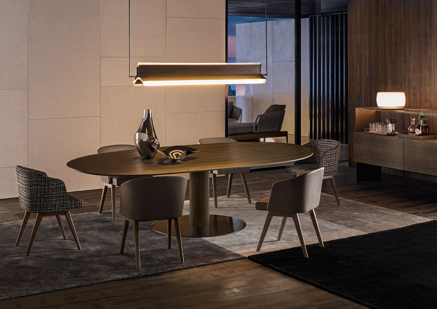 Sfera design Minotti canteen furniture Creed Dining