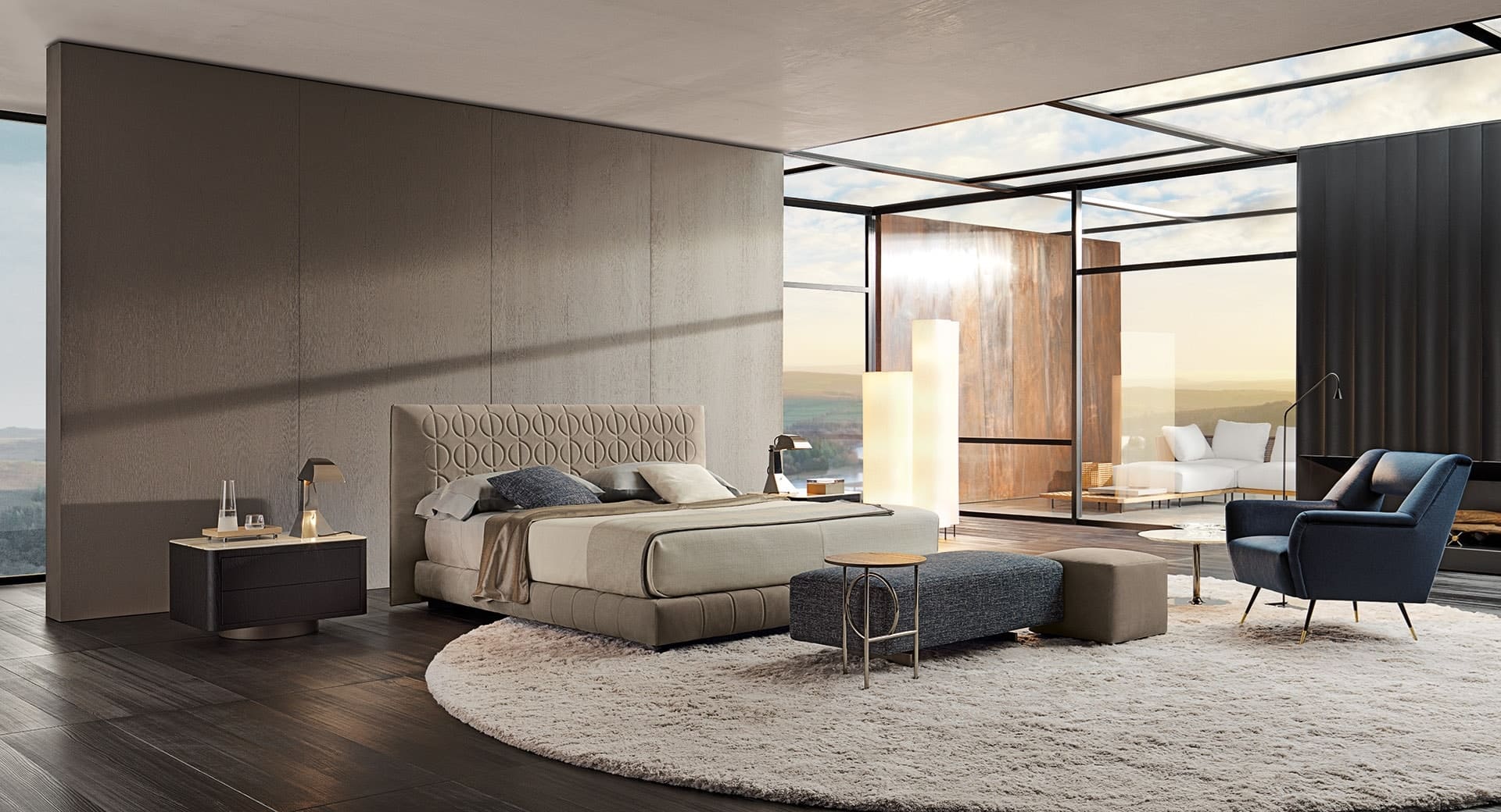 Sfera design Minotti bedroom furniture Curtis