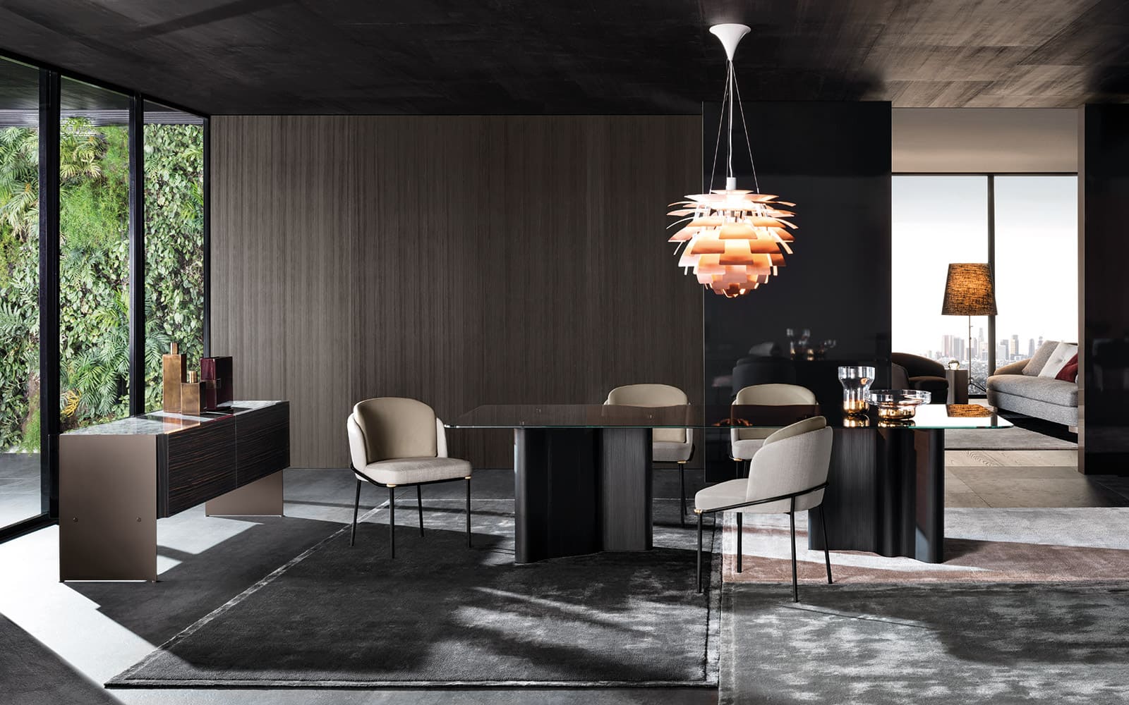 Sfera design Minotti canteen furniture Fil Noir Dining
