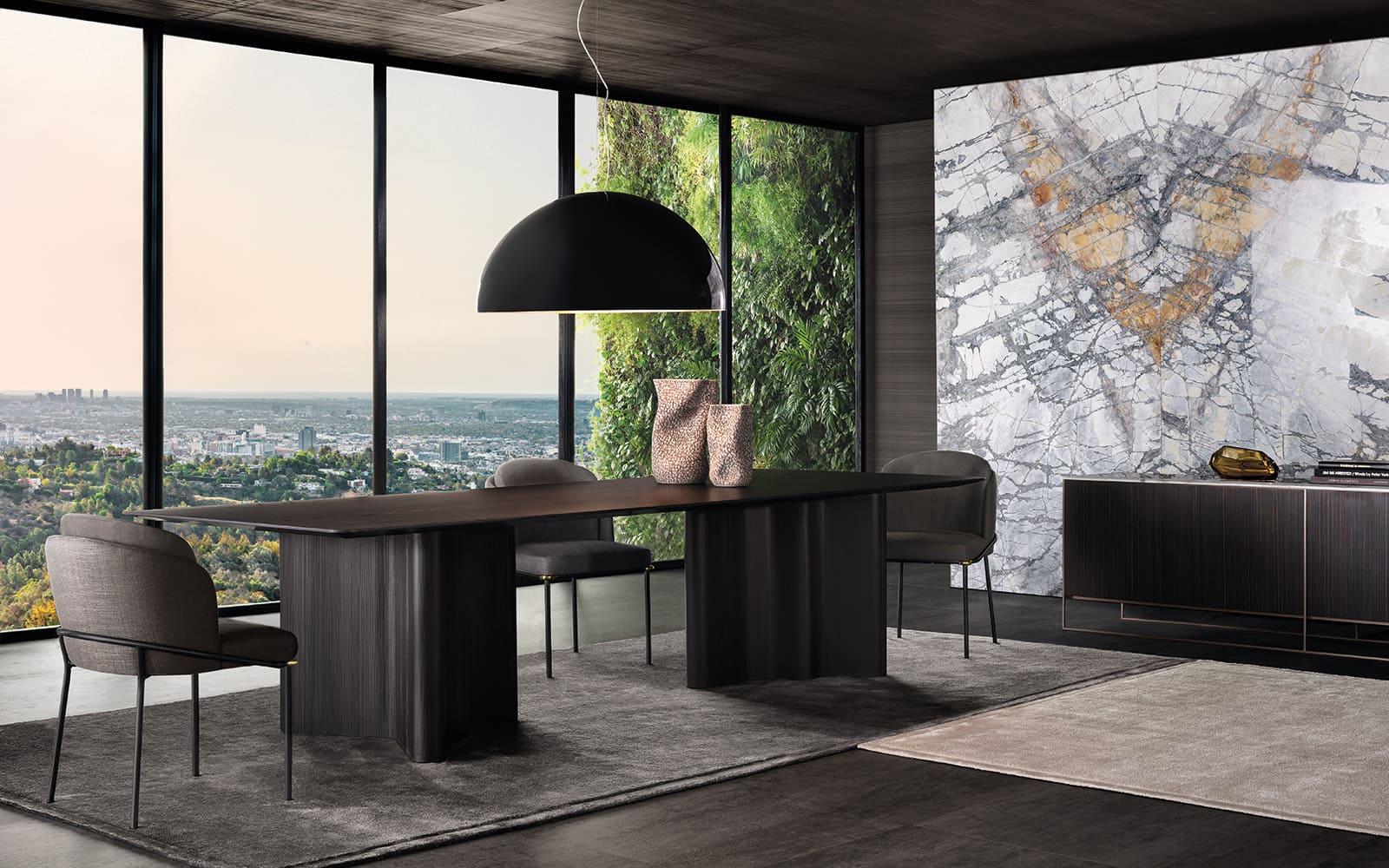 Sfera design Minotti canteen furniture Fil Noir Dining