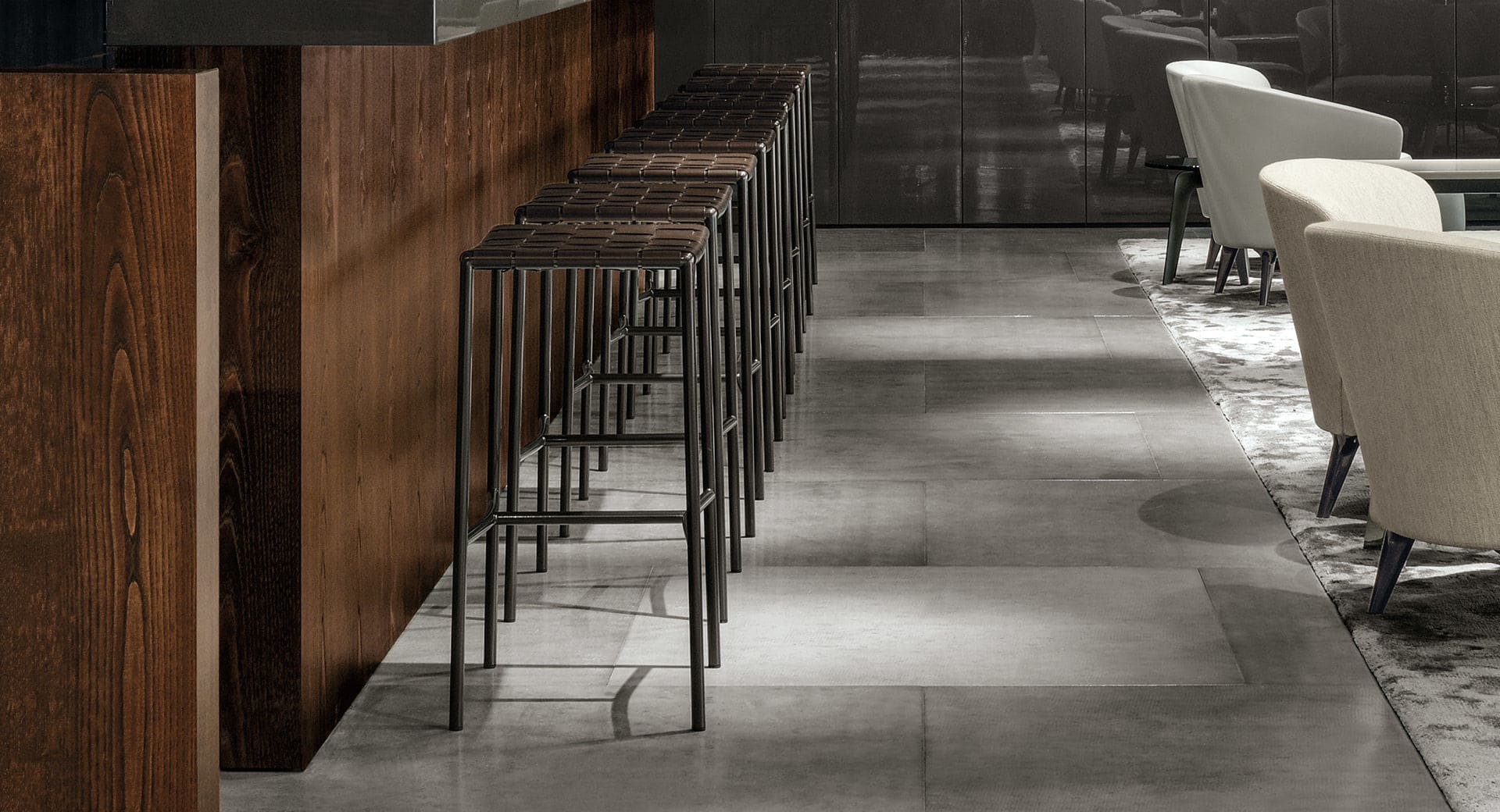 Sfera design Minotti canteen furniture Klasen Stool