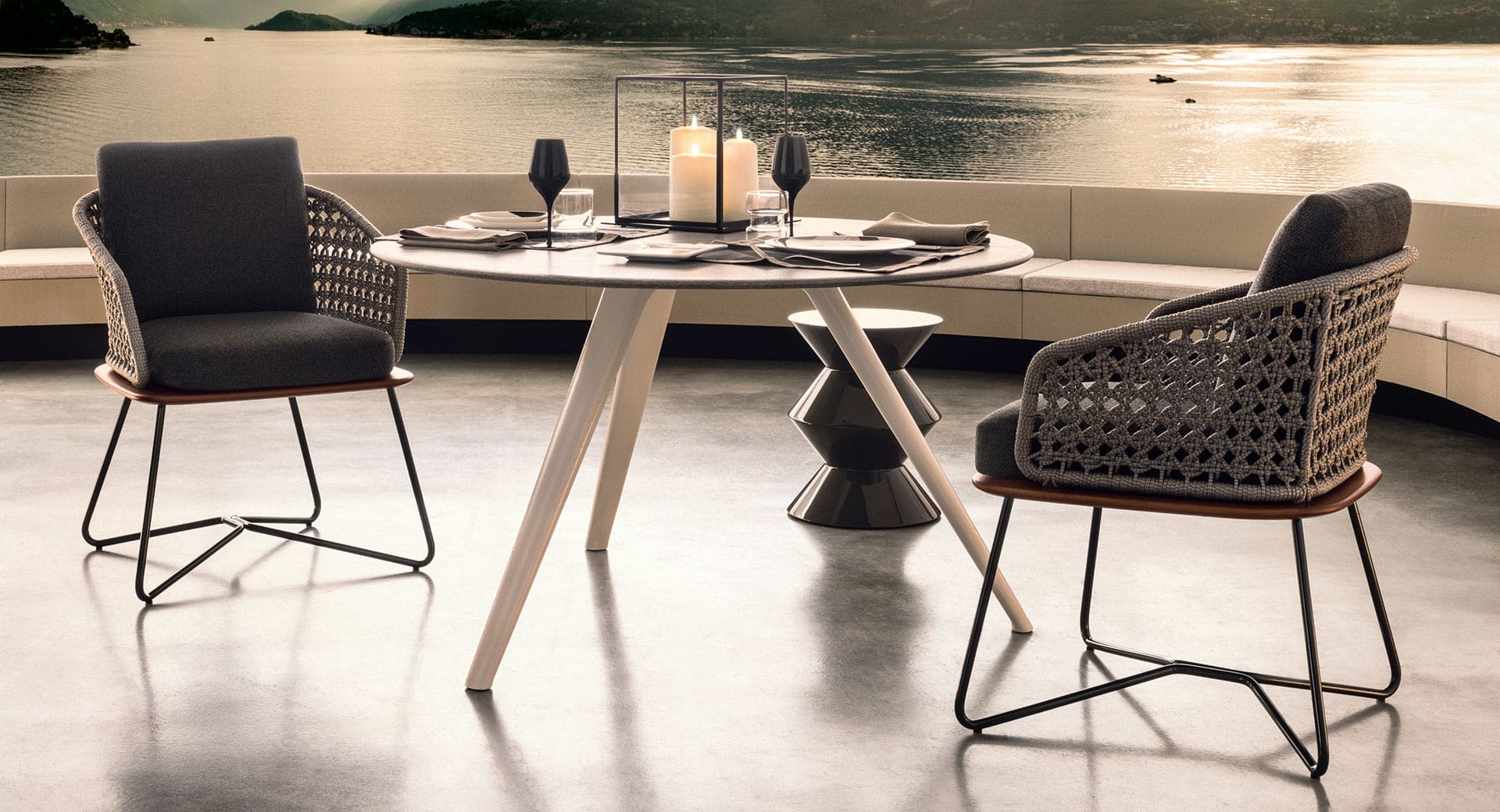 Sfera design Minotti canteen furniture Rivera Little Armchair